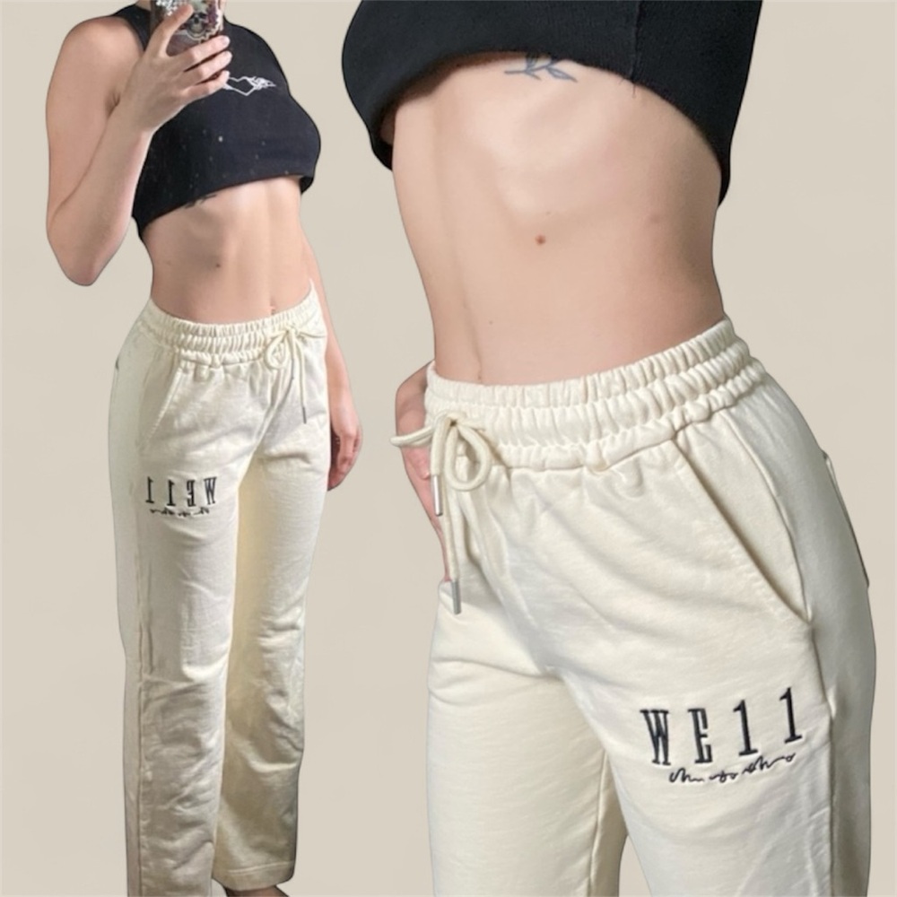 We11done high waisted cream/yellow sweet pant